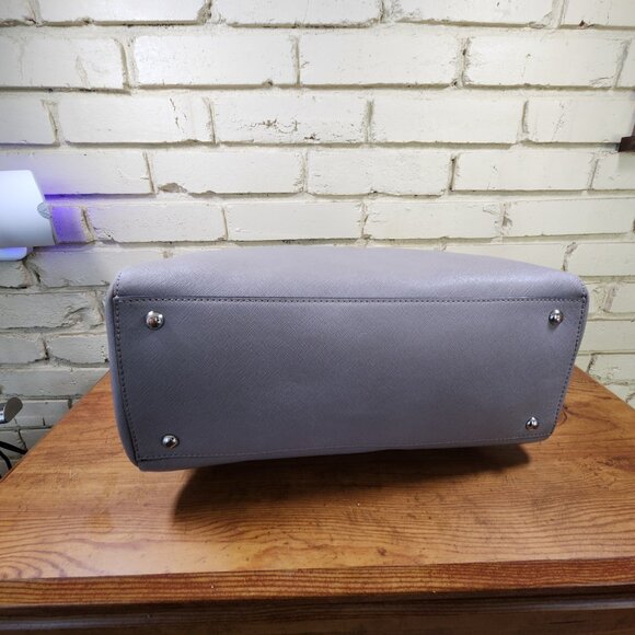 Michael Kors Light Gray Leather Handbag Purse - Picture 9 of 12